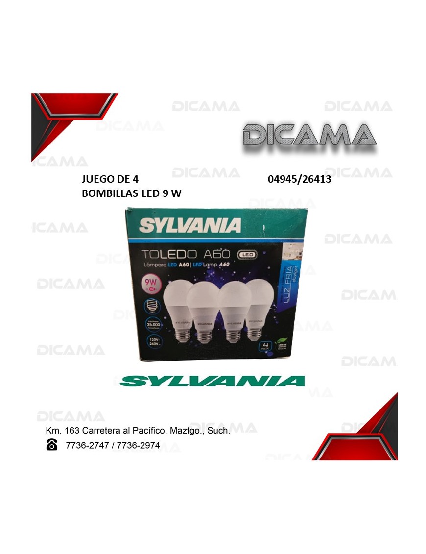 BOMBILLA LED 9W JGO 4
