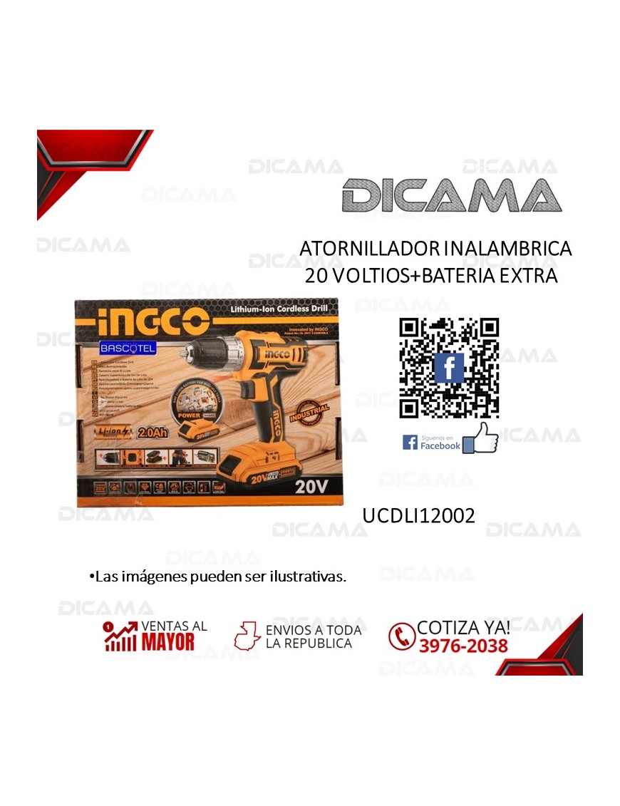 ATORNILLADOR INALAMBRICA 20 VOLTIOS+BATERIA EXTRA