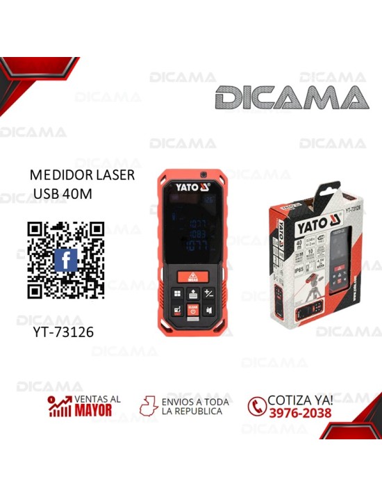 MEDIDOR LASER 40 METROS USB