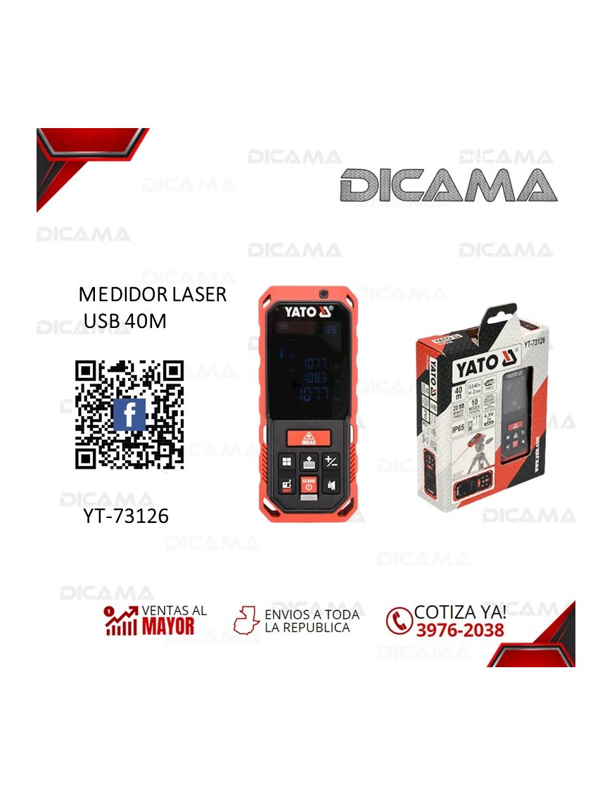 MEDIDOR LASER 40 METROS USB