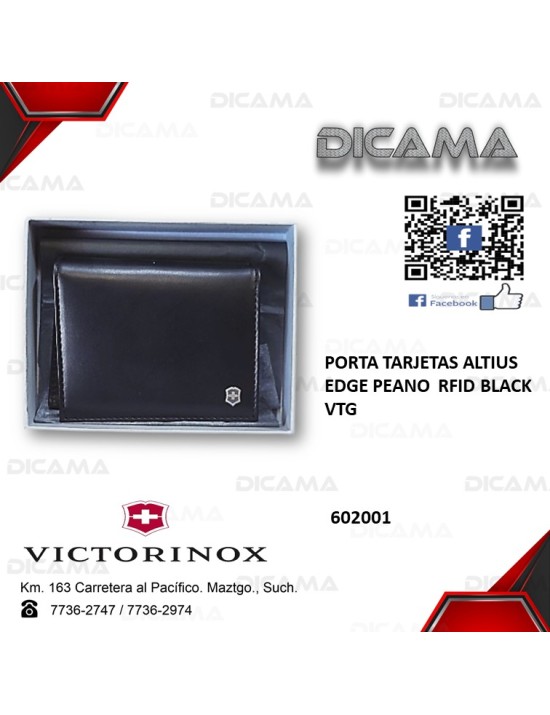 PORTA TARJETAS ALTIUS EDGE PEANO  RFID BLACK VTG