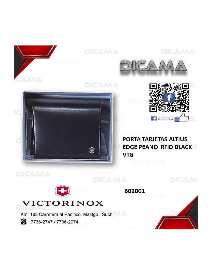 PORTA TARJETAS ALTIUS EDGE PEANO  RFID BLACK VTG