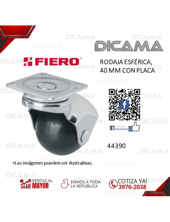 RODO 40 MM ESFERICA  CON PLACA