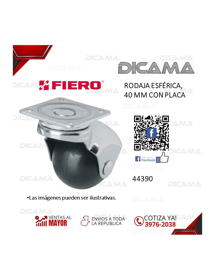 RODO 40 MM ESFERICA  CON PLACA