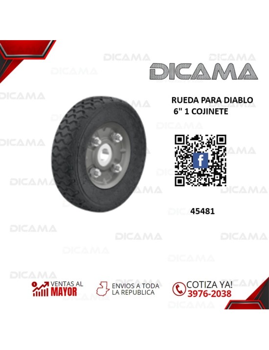 RUEDA 6" PARA DIABLO 1 COJINETE