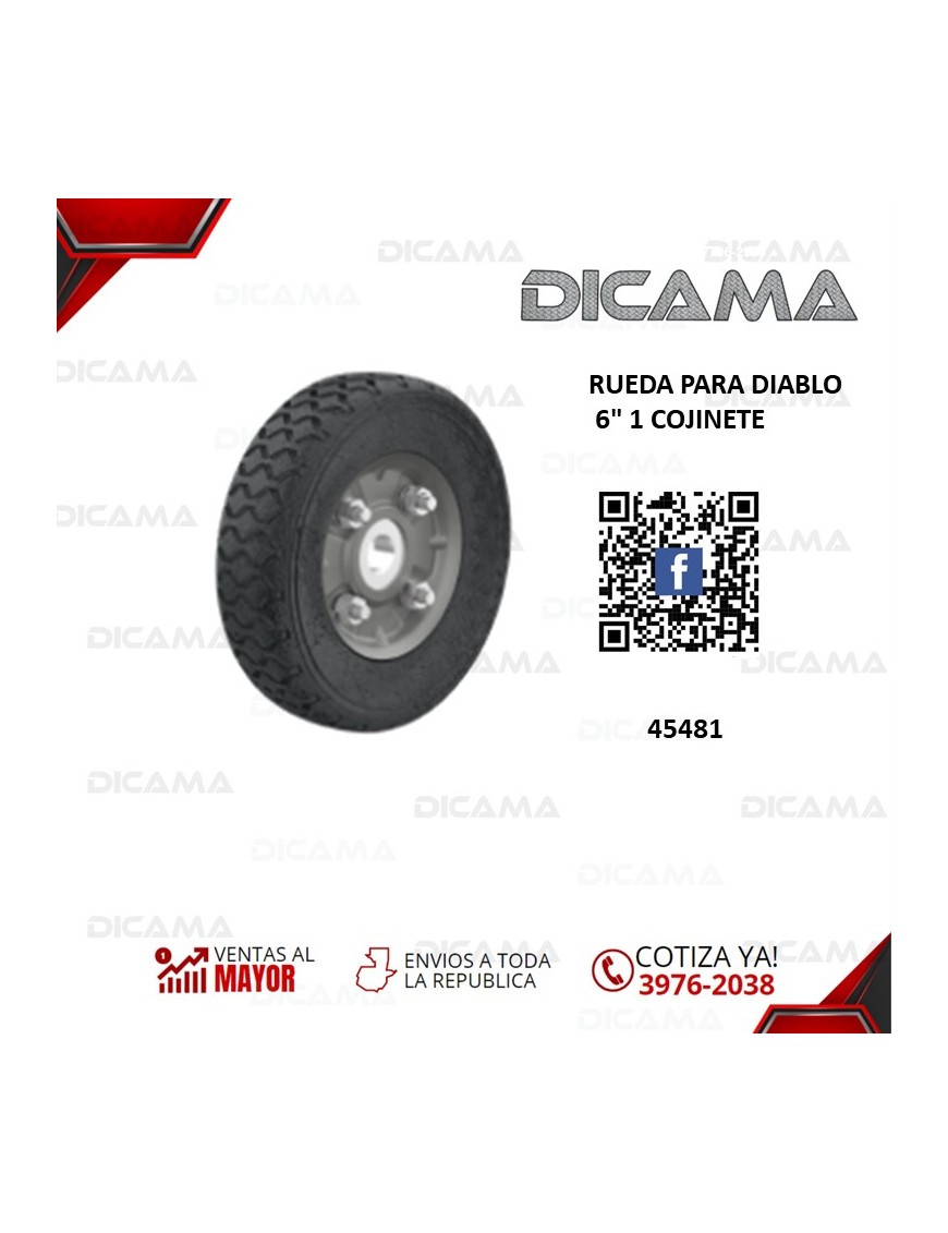 RUEDA 6" PARA DIABLO 1 COJINETE