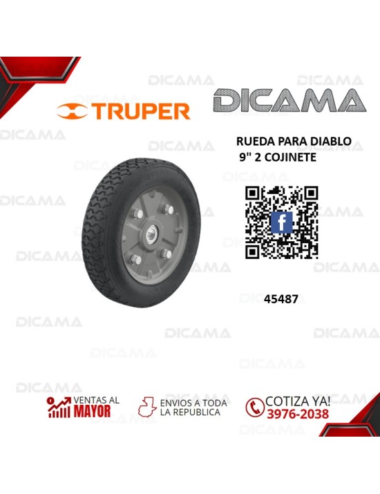 RUEDA PARA DIABLO 9" 2 COJINETE