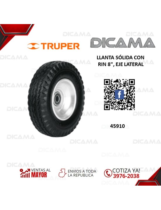 LLANTA SOLIDA CON RIN 8", EJE LATERAL