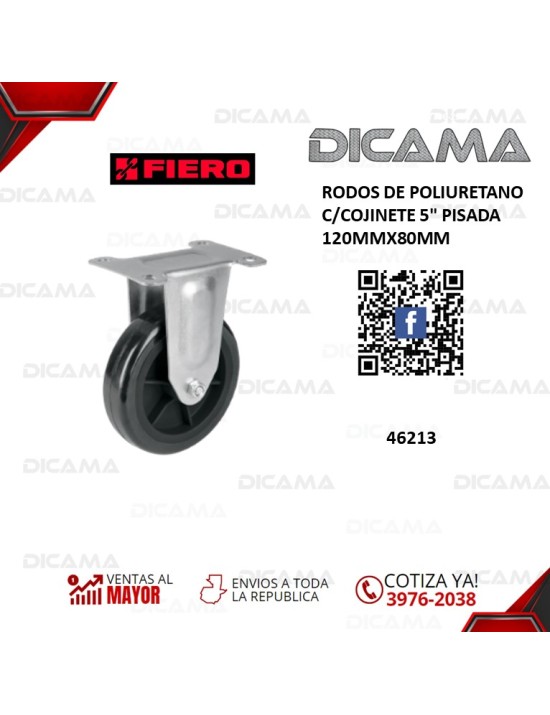 RODOS 5" DE POLIURETANO C/COJINETE PISADA 120MMX80MM