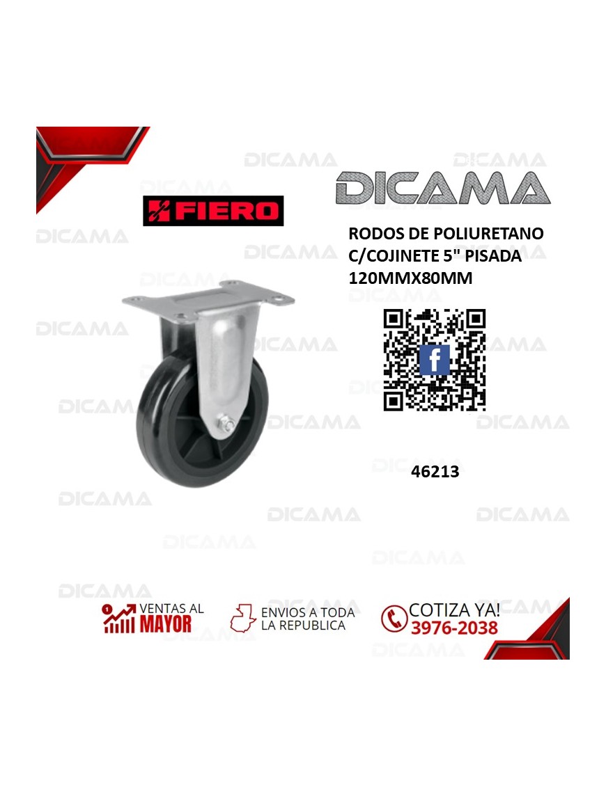 RODOS 5" DE POLIURETANO C/COJINETE PISADA 120MMX80MM