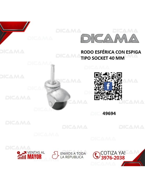 RODO 40 MM ESFERICA CON ESPIGA TIPO SOCKET