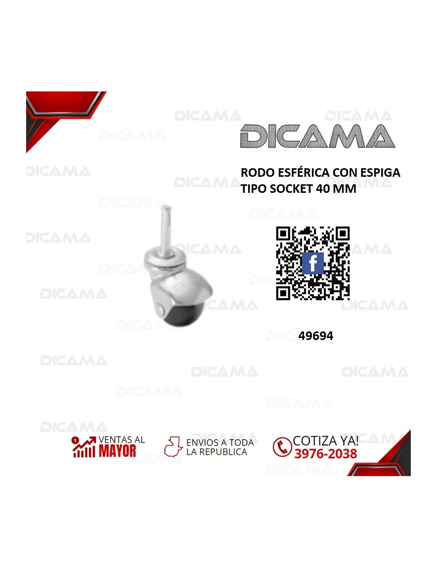 RODO 40 MM ESFERICA CON ESPIGA TIPO SOCKET