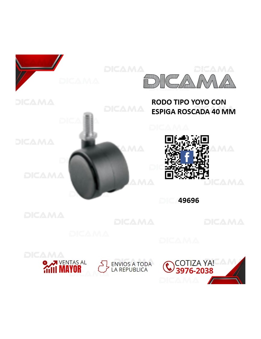 RODO 40 MM TIPO YOYO CON ESPIGA ROSCADA