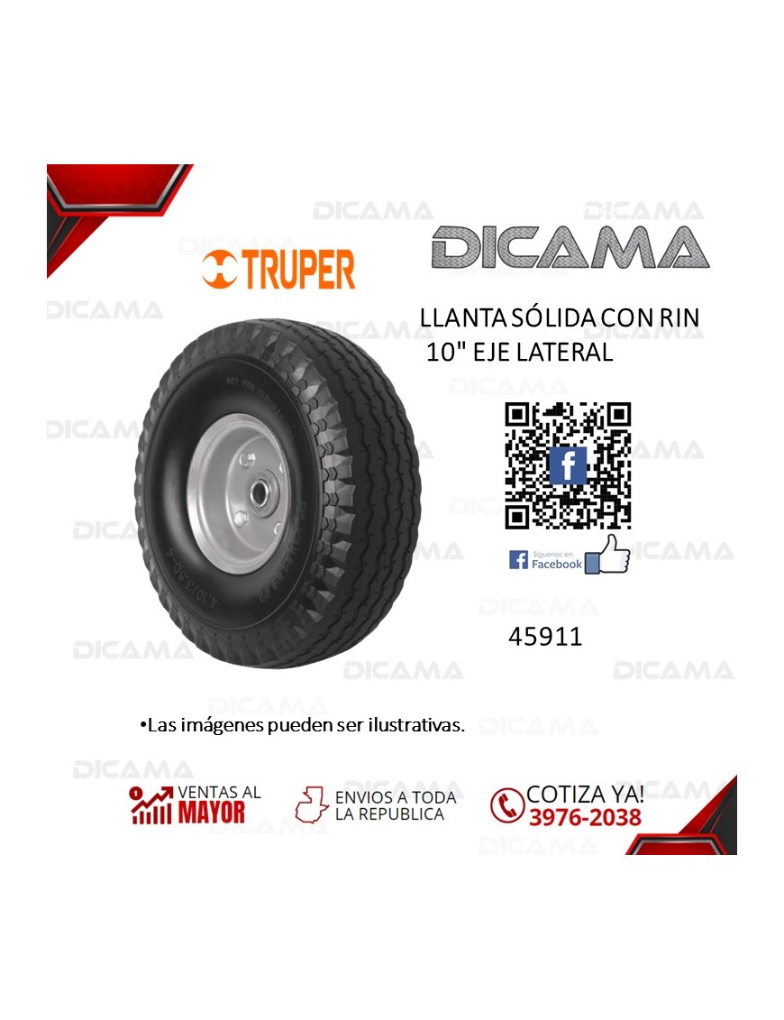 LLANTA SOLIDA CON RIN 10" EJE LATERAL