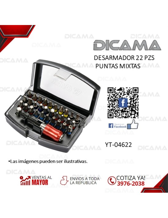 DESARMADOR JGO 22 PZS PUNTAS MIXTAS