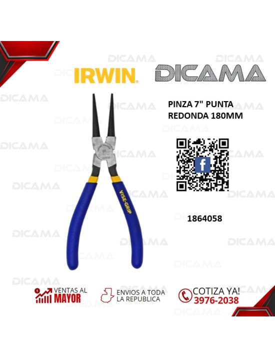 PINZA 7" PUNTA REDONDA 180MM
