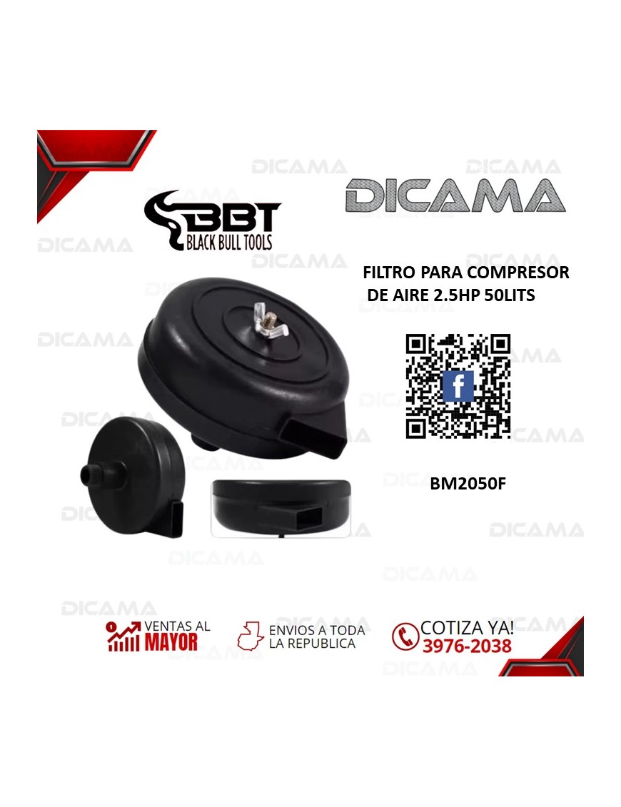 FILTRO PARA COMPRESOR DE AIRE 2.5HP 50LITS