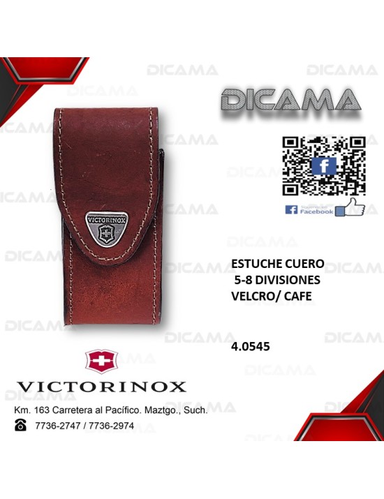 ESTUCHE CUERO  5-8 DIVISIONES VELCRO CAFE