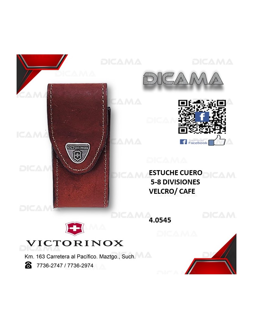 ESTUCHE CUERO  5-8 DIVISIONES VELCRO CAFE