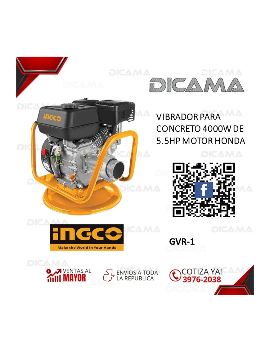 VIBRADOR PARA CONCRETO 4000W DE 5.5HP MOTOR HONDA