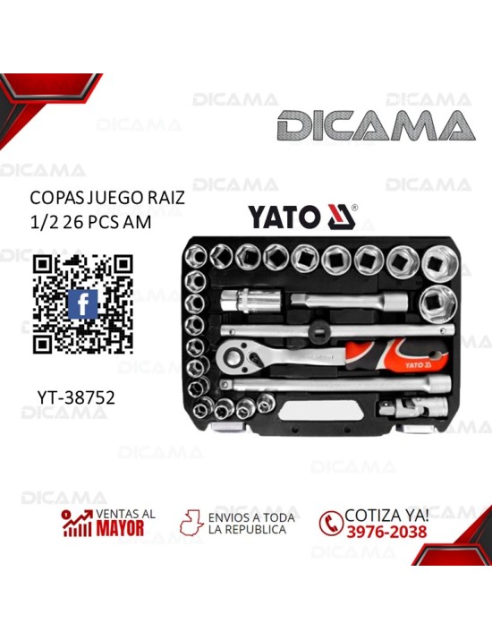 COPAS JUEGO RAIZ 1/2" 26 PZAS AM