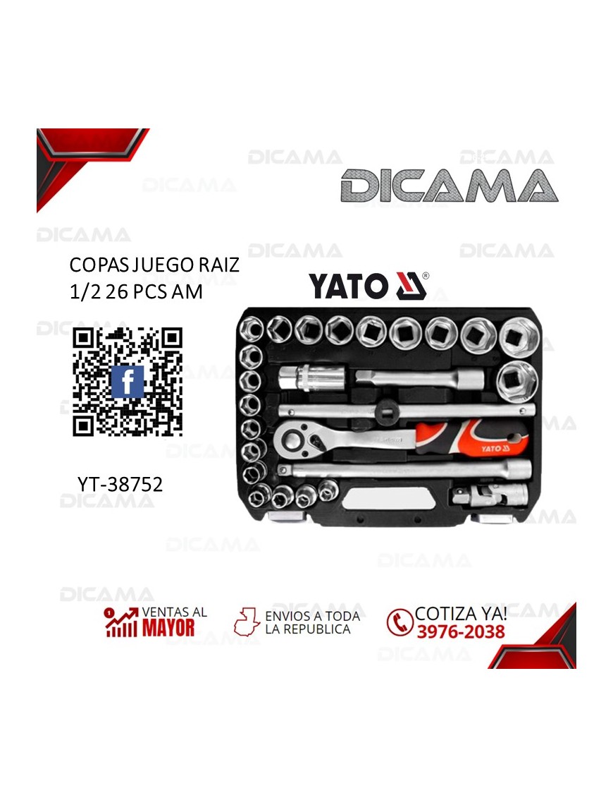 COPAS JUEGO RAIZ 1/2" 26 PZAS AM