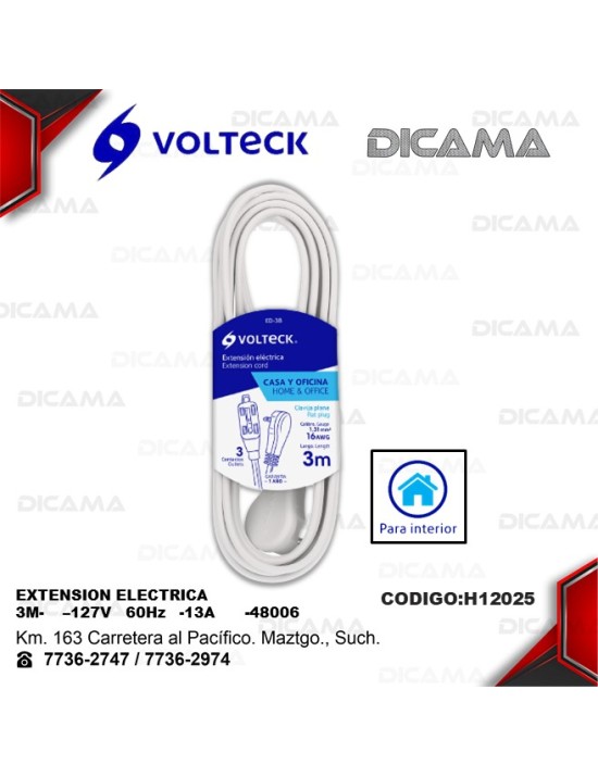 EXTENSION ELECTRICA 3 METROS BLANCA