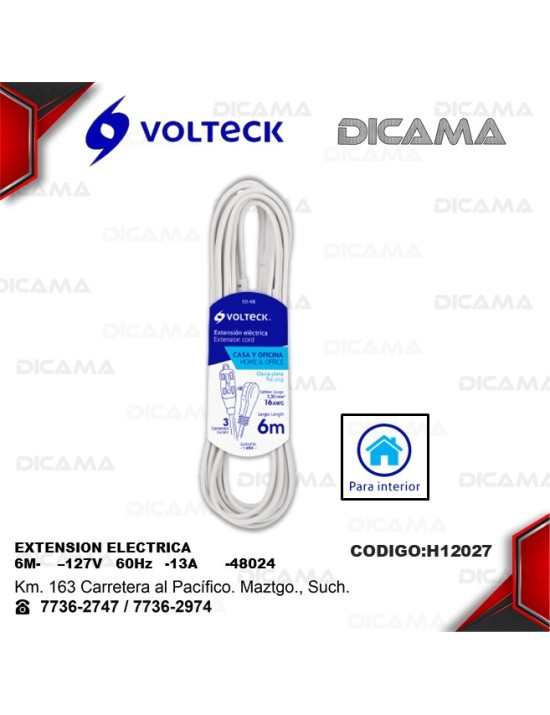 EXTENSION ELECTRICA 6 METROS BLANCA
