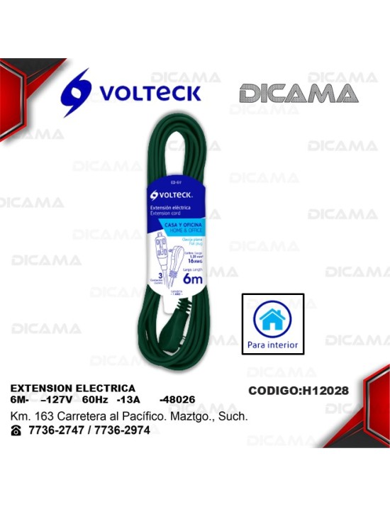 EXTENSION ELECTRICA 6 METROS VERDE