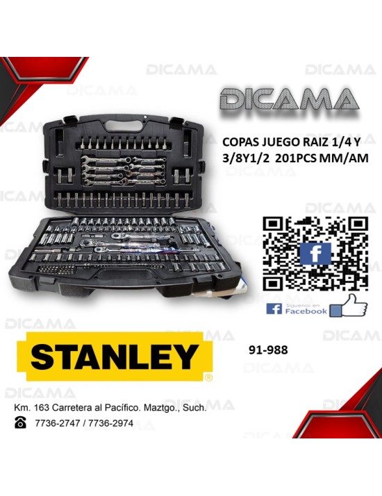 COPAS JUEGO RAIZ 3/8" 58 PZAS