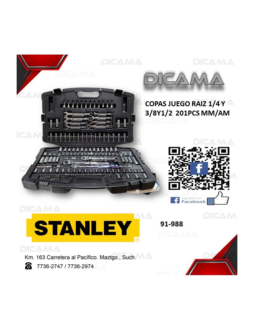 COPAS JUEGO RAIZ 3/8" 58 PZAS
