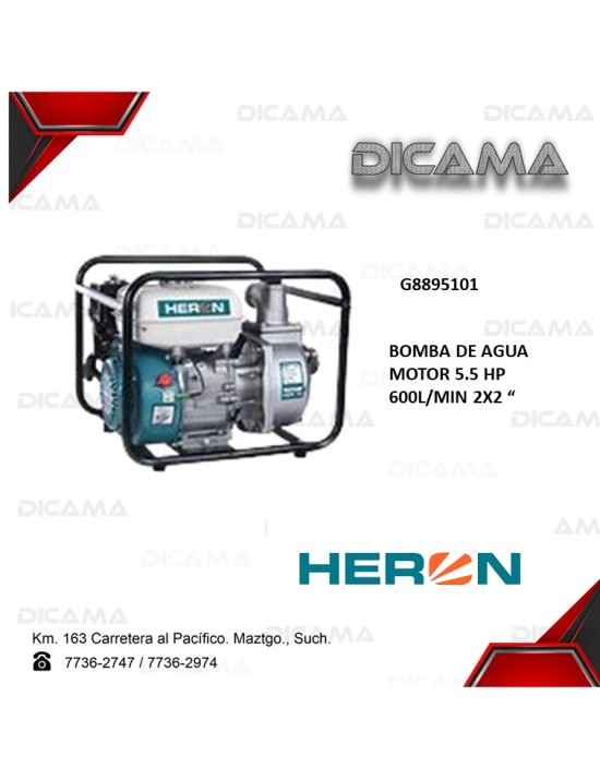 BOMBA DE AGUA 2" GASOLINA 5.5" HP 600L/MIN