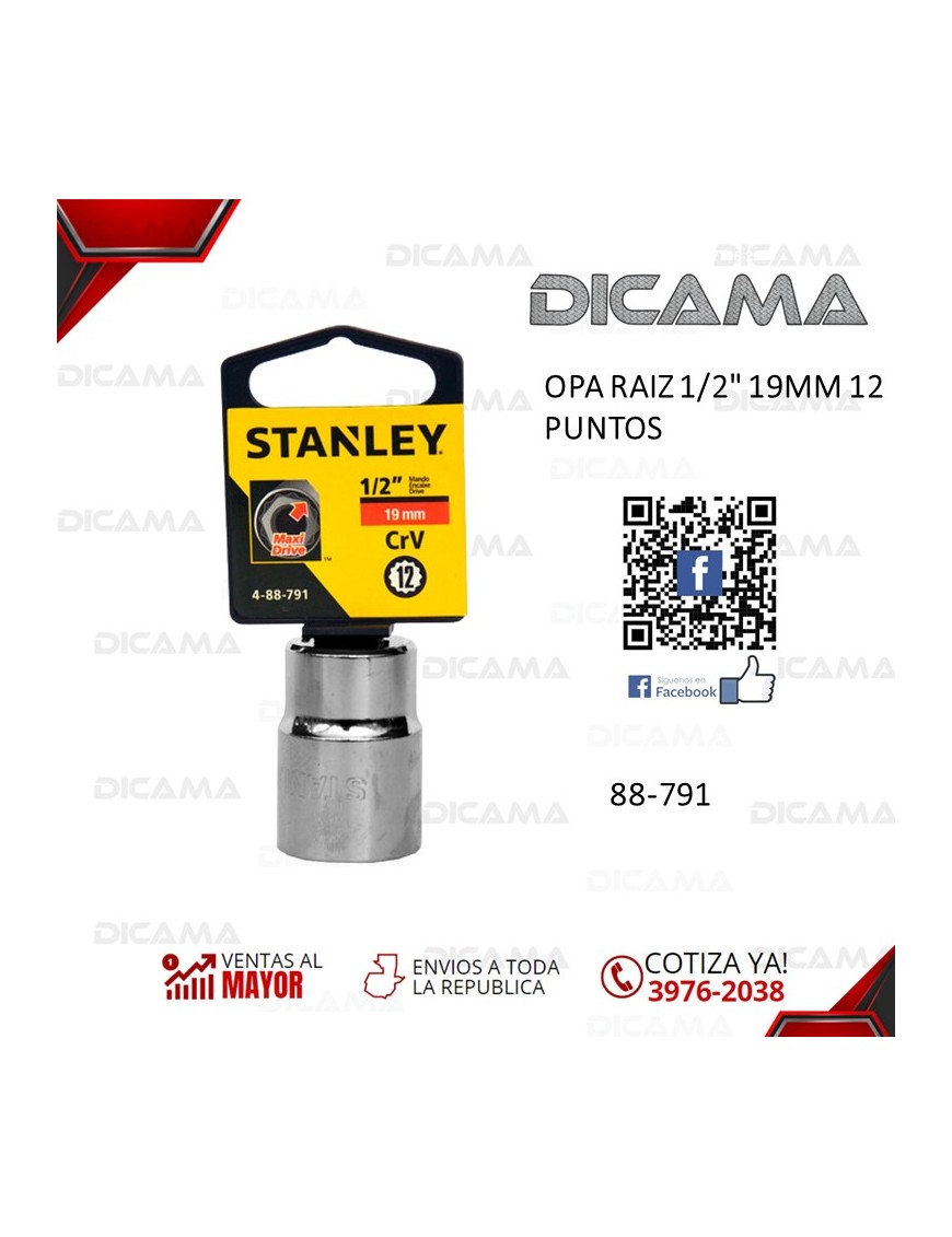 COPA RAIZ 1/2" 19MM 12 PUNTOS