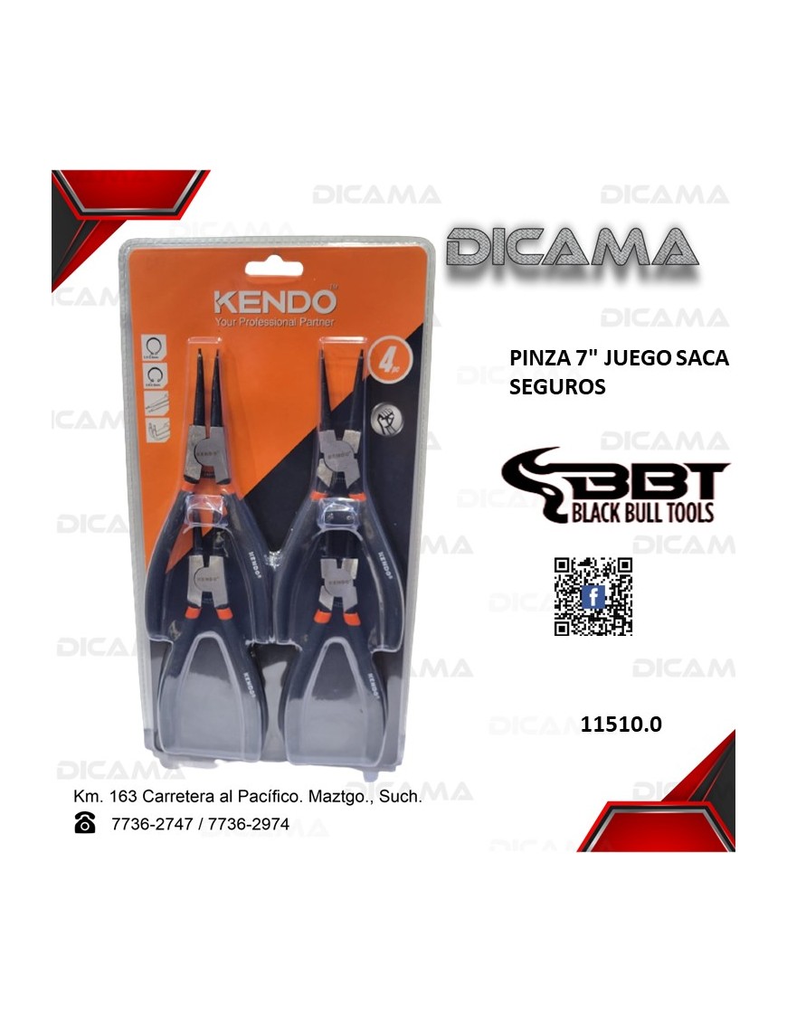 PINZA 7" 4 PZAS SACA SEGUROS