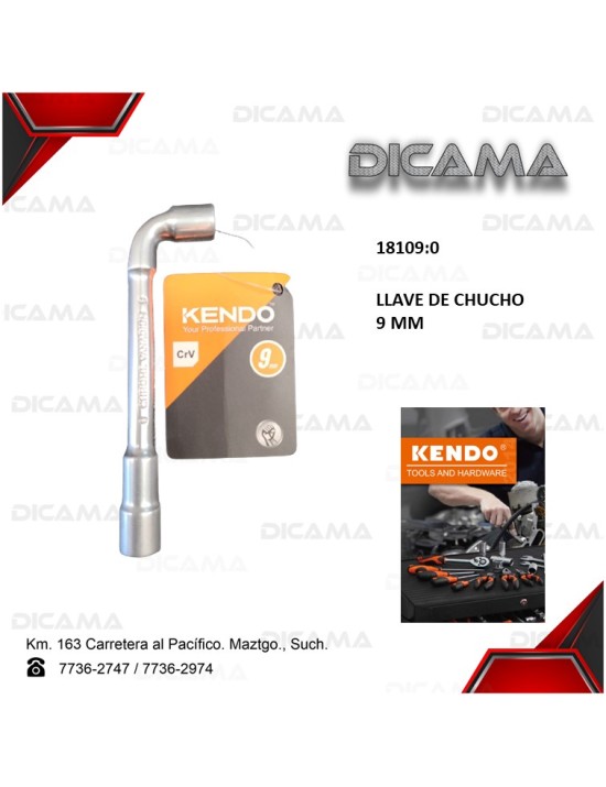 LLAVE DE CHUCHOS EN L 9 MM