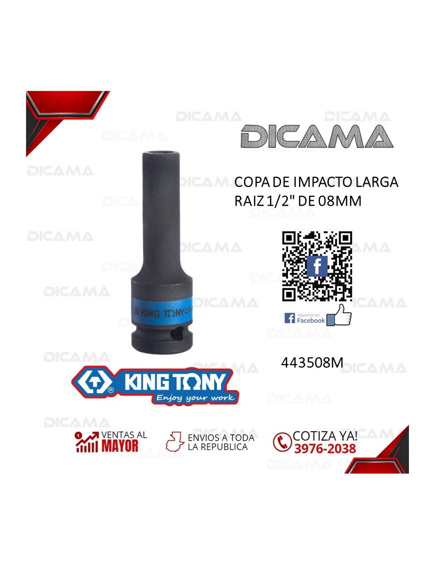 COPA RAIZ 1/2" 8MM IMPACTO LARGA
