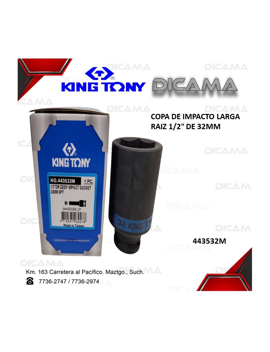 COPA RAIZ 1/2" 32MM IMPACTO LARGA