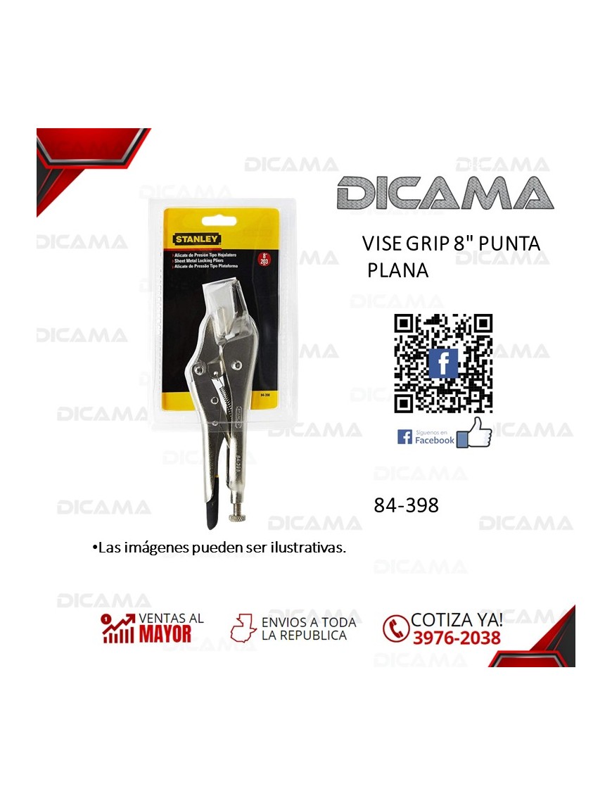 VISE GRIP 8" PUNTA PLANA