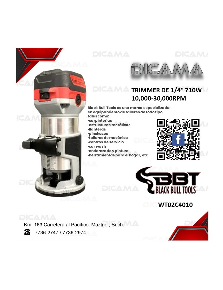 TRIMMER DE 1/4" 710W 10,000-30,000RPM