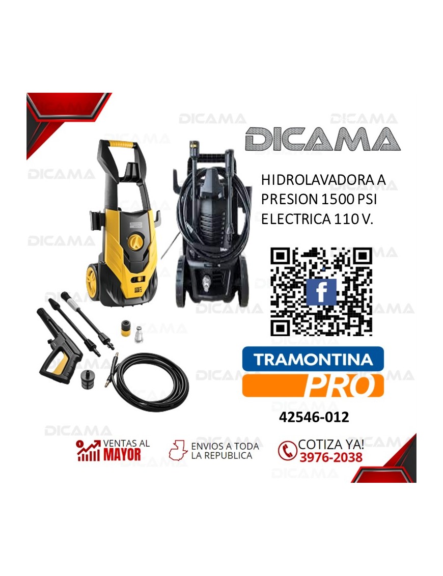 HIDROLAVADORA ELECTRICA 1500 PSI PRESION