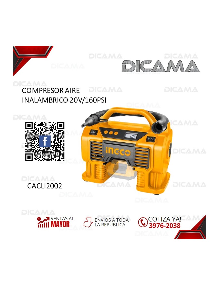 COMPRESOR AIRE INALAMBRICO 160PSI 20 VOLTIOS