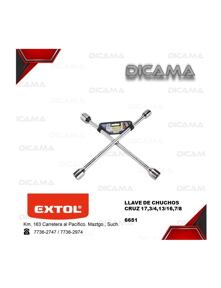 LLAVE DE CHUCHOS DE CRUZ 17,3/4,13/16,7/8