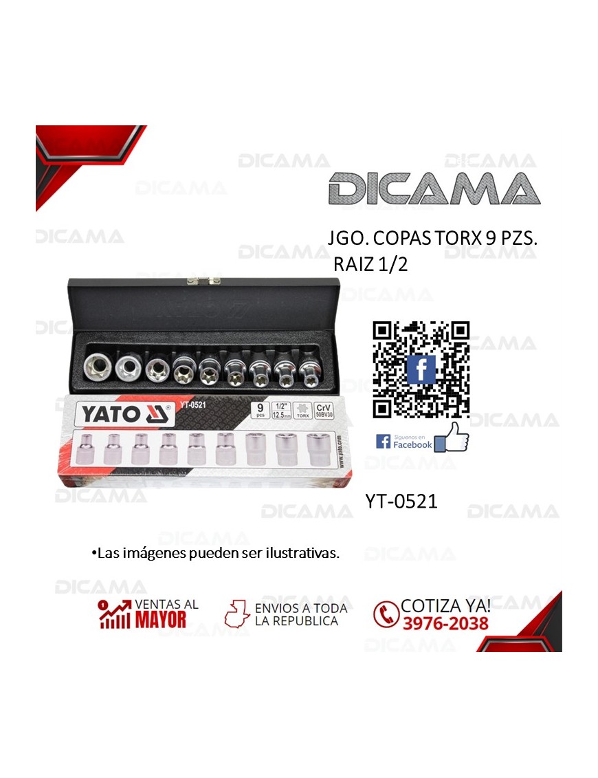 JGO. COPAS TORX 9 PZS. RAIZ 1/2