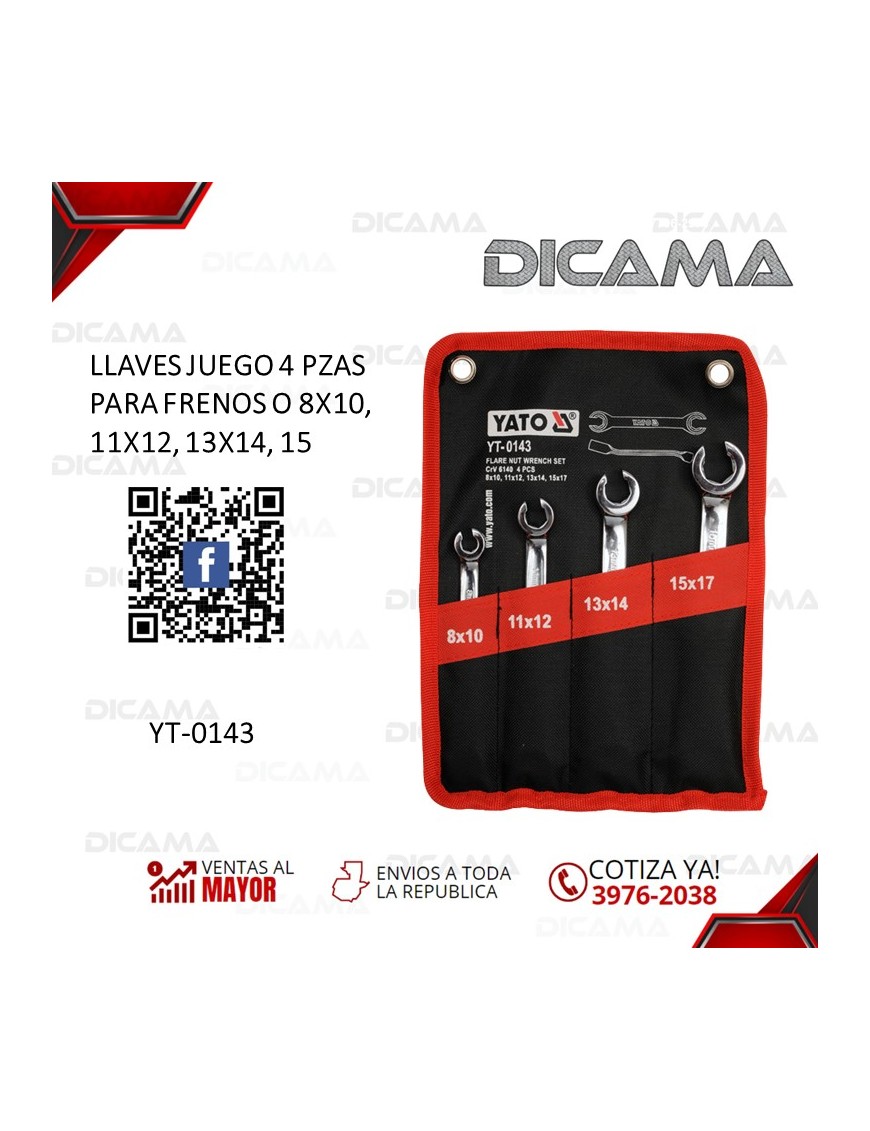 LLAVES JUEGO 4 PZAS PARA FRENOS O 8X10, 11X12, 13X14, 15