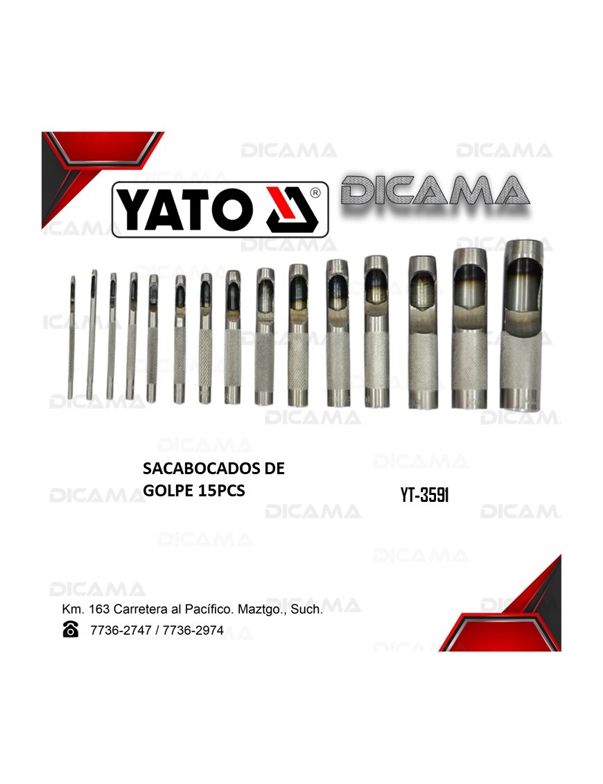SACABOCADOS DE GOLPE 15PCS