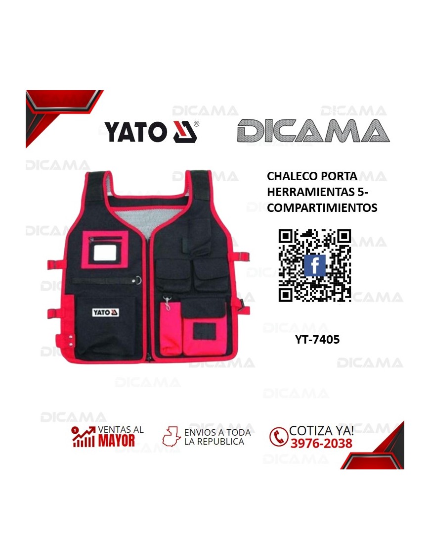 CHALECO PORTA HERRAMIENTAS 5-COMPARTIMIENTOS