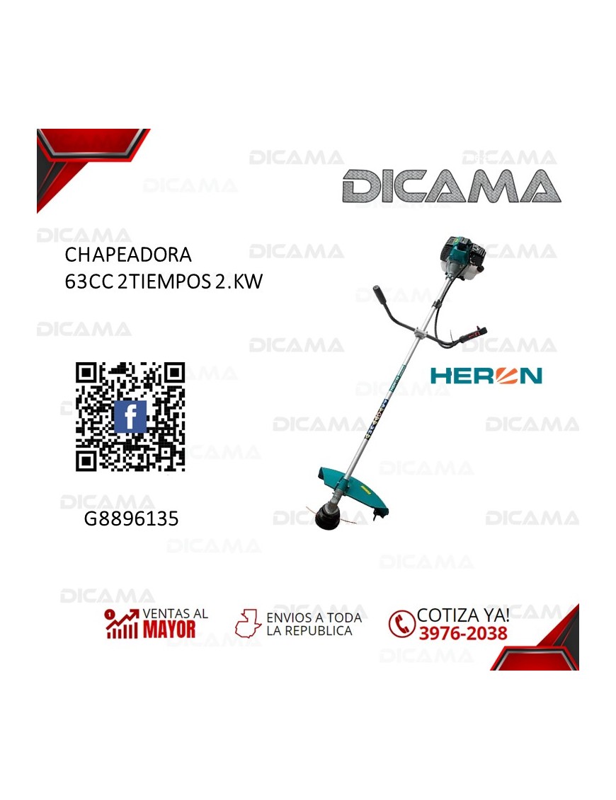 CHAPEADORA A GASOLINA 2 TIEMPOS 63CC 2.KW
