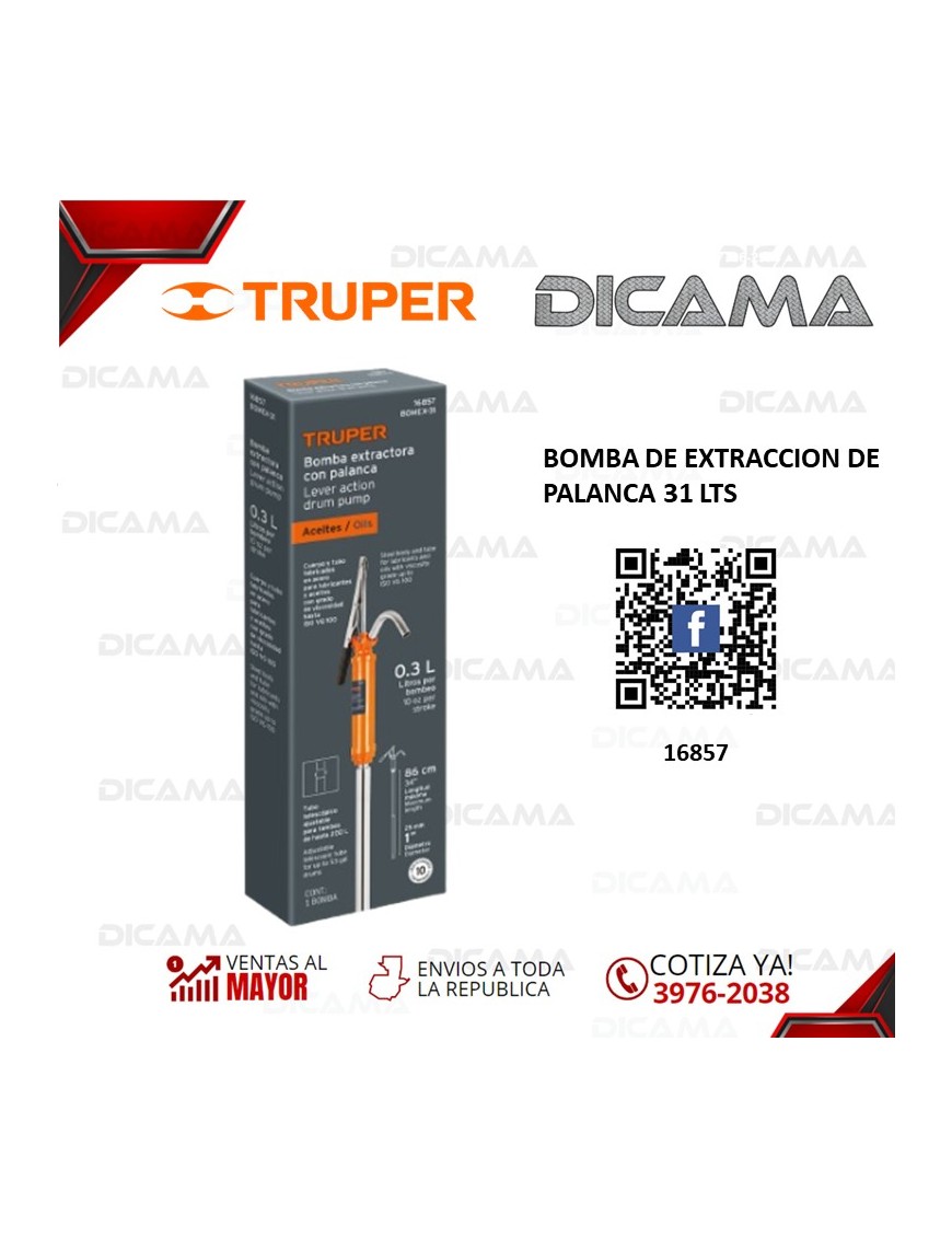 BOMBA DE EXTRACCION DE PALANCA 31 LTS