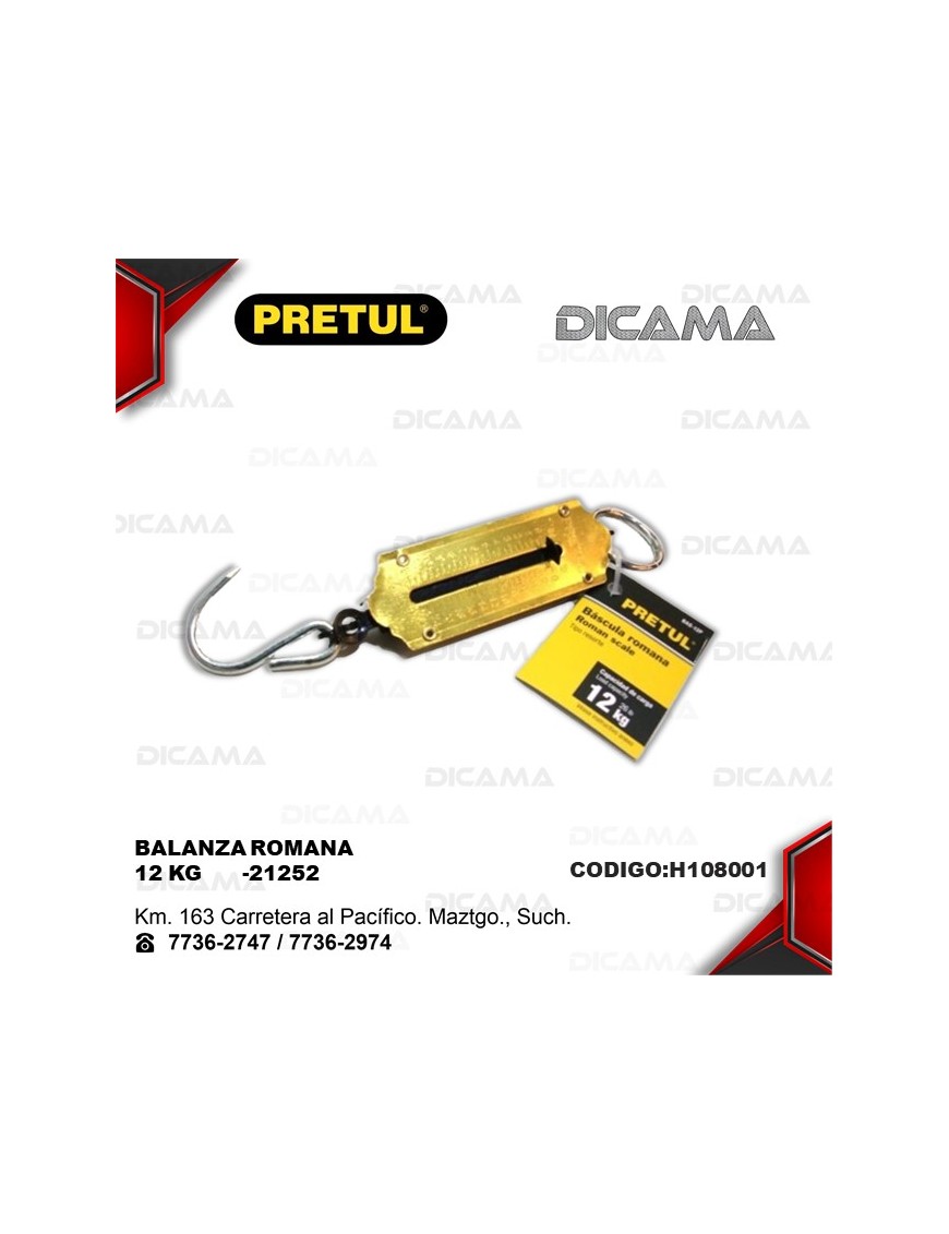 BASCULA ROMANA DE RESORTE 12 KG