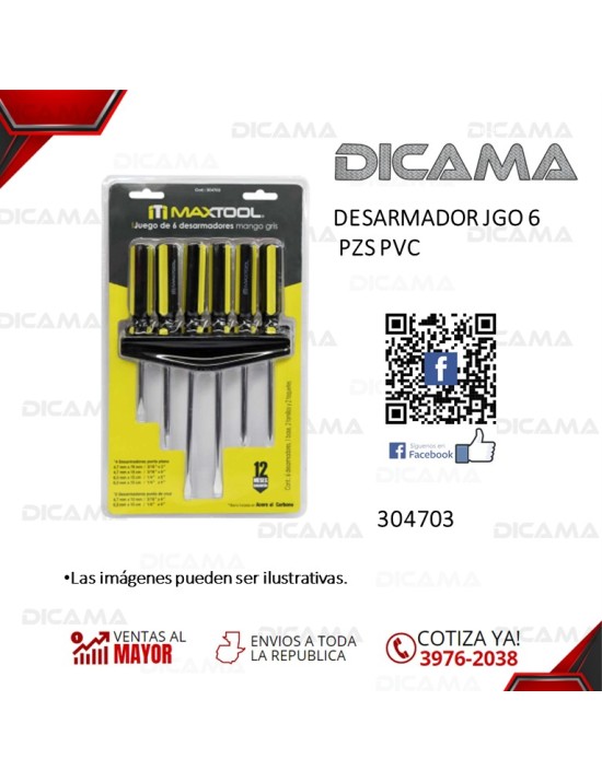 DESARMADOR JGO 6 PZS PVC